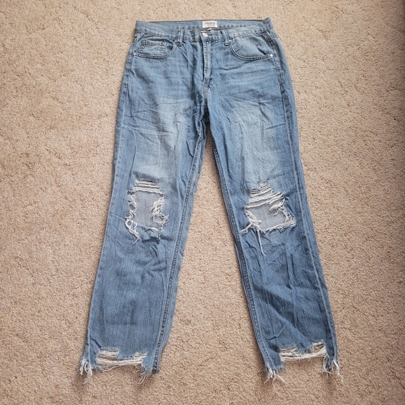 Insane Gene Light Wash Distressed Jeans - Picture 1 of 5